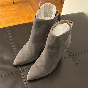 Ann Taylor Gray Suede Ankle Boots